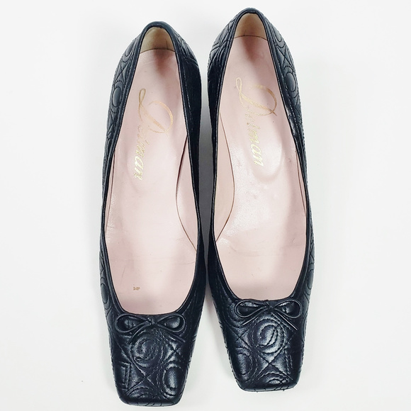 DELMAN QUILTED LEATHER Chunky Heel sz 8 - Picture 2 of 6